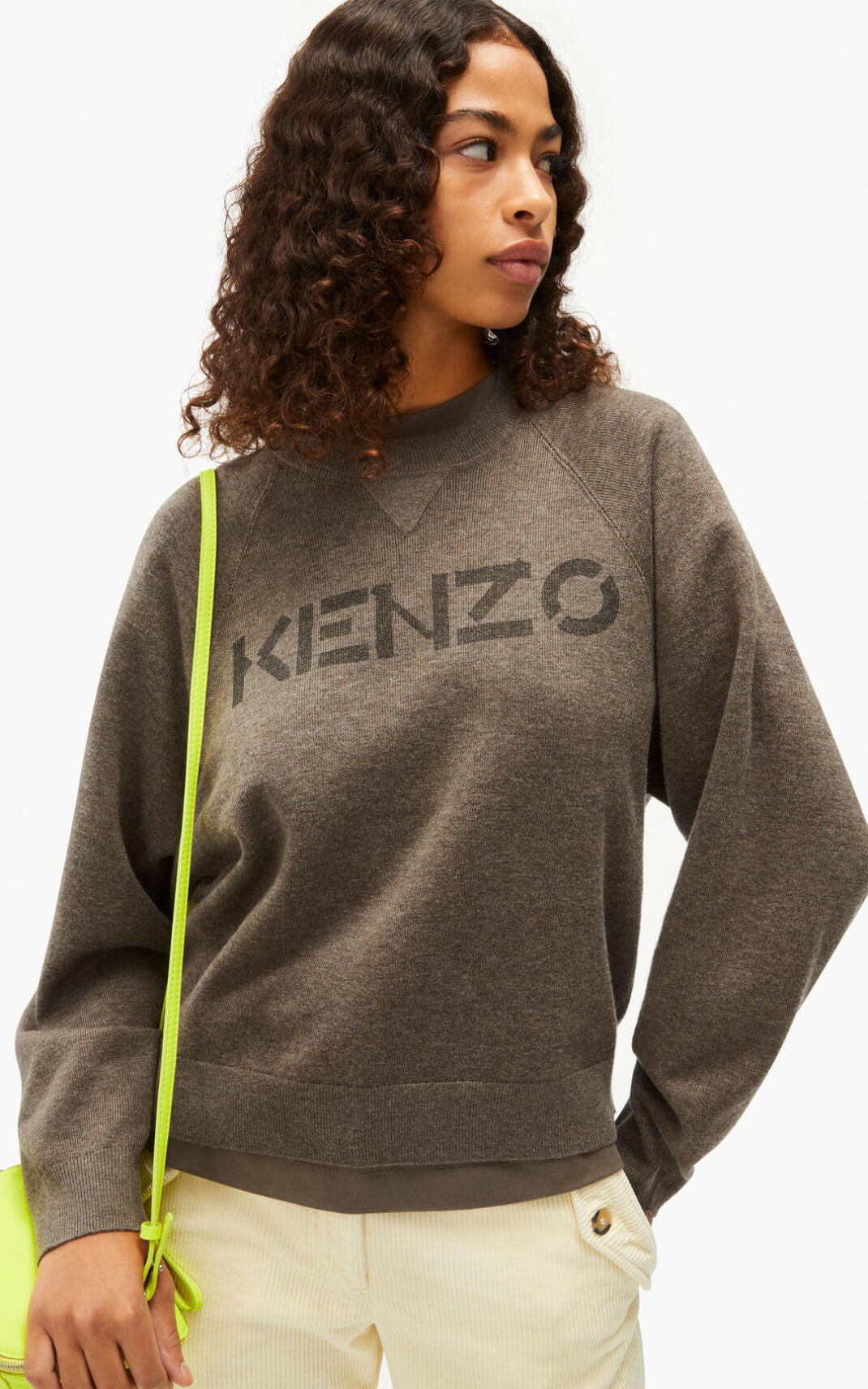 Pull Kenzo Femme Logo merino wool Marron TIRQB-2678